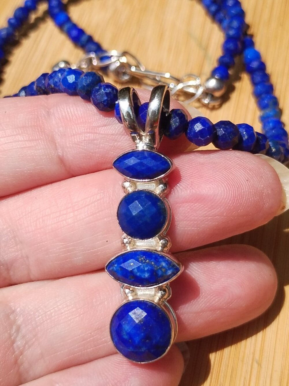 Jay King DTR 925 Sterling Silver Multi Stone Lapis Pendant with Necklace - Picture 3 of 7
